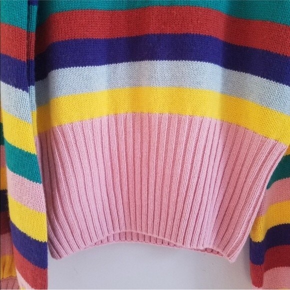 Rachel Antonoff Bridget Puff Sleeve rainbow stripe Sweater - Picture 10 of 16